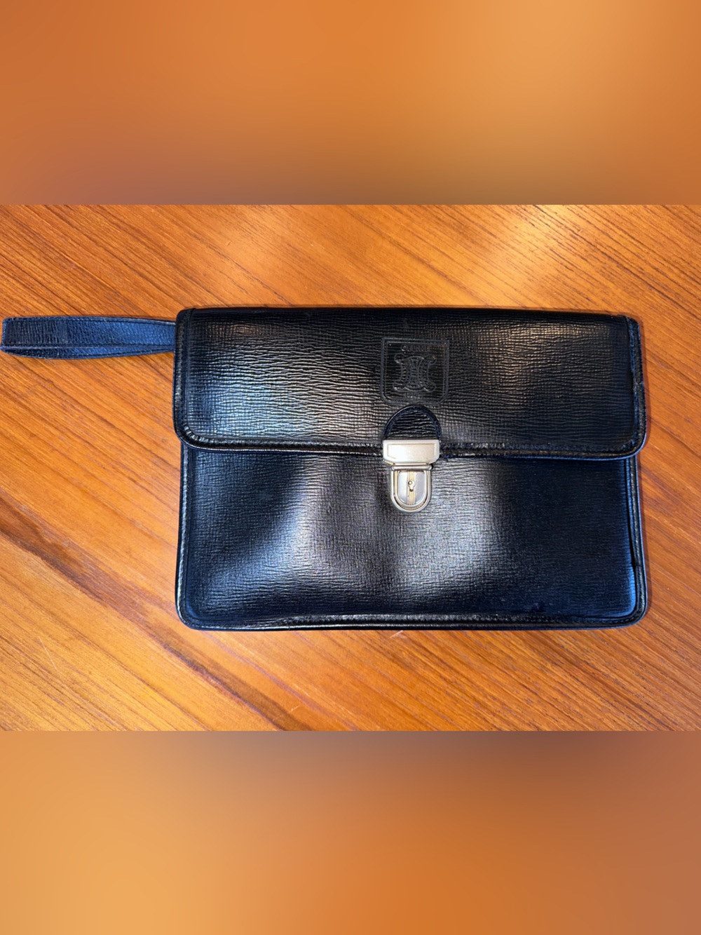 Céline Paris | Black Leather Triomphe Clutch Wristlet | Collector | Vintage - Picture 5 of 15